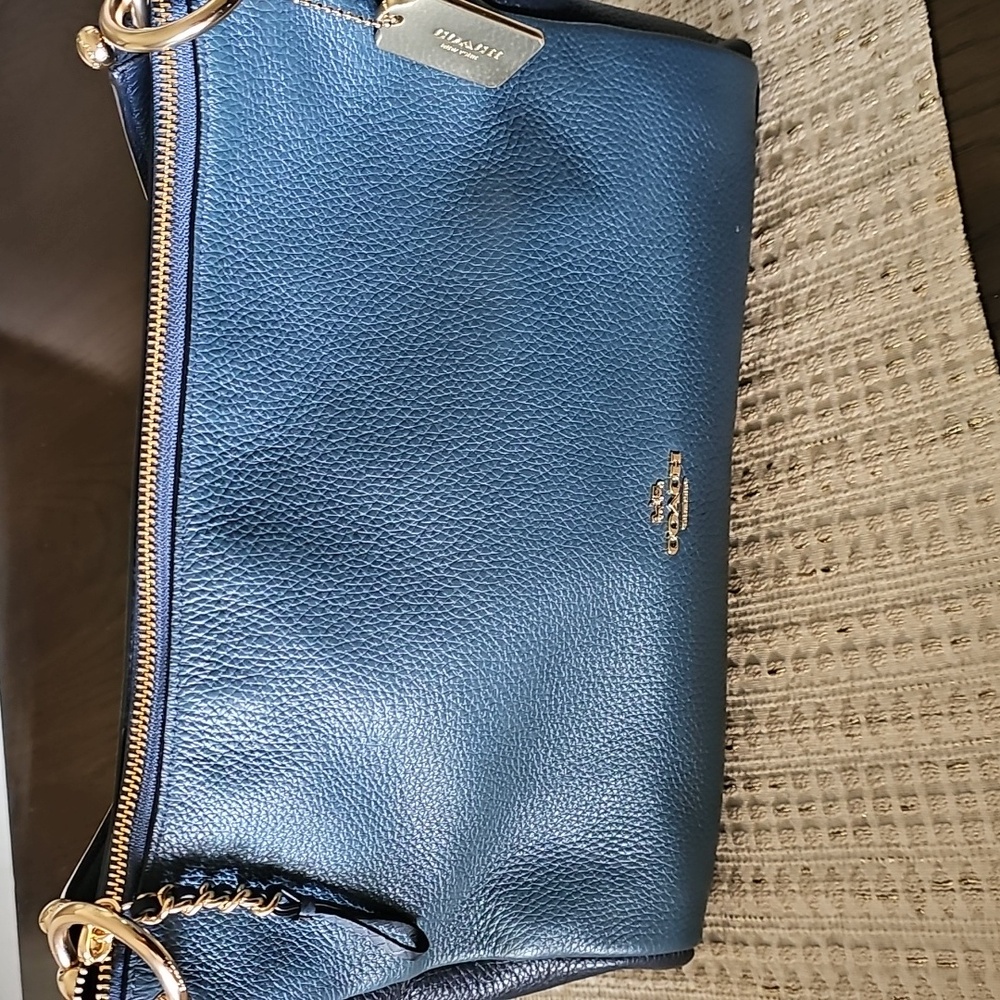 COACH MIA PEBBLE LEATHER SNAKE EMBOSSED STRAPS SHOULDER/CROSSBODY BAG - Picture 5 of 5